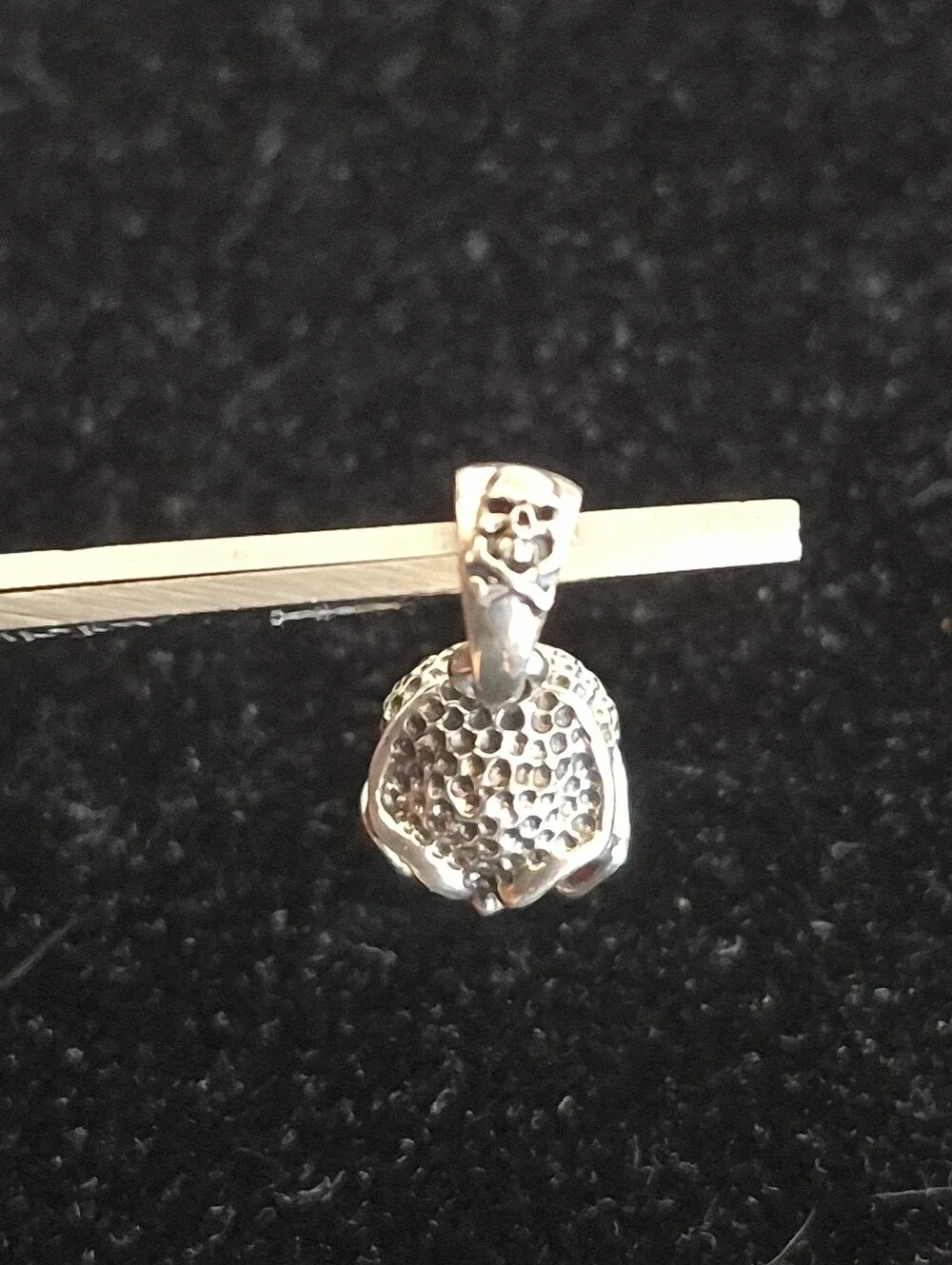 .925 Sterling Silver Skull with Red Eyes Pendant, Jewelry